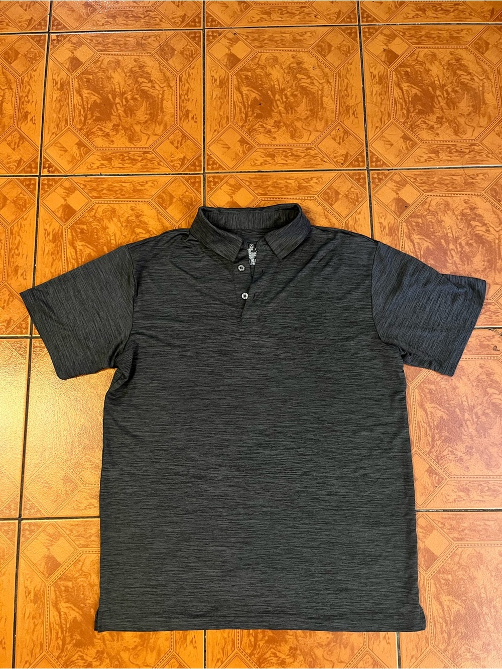 Men's Dark Heather Gray Polo Shirt - Classic Short Sleeve